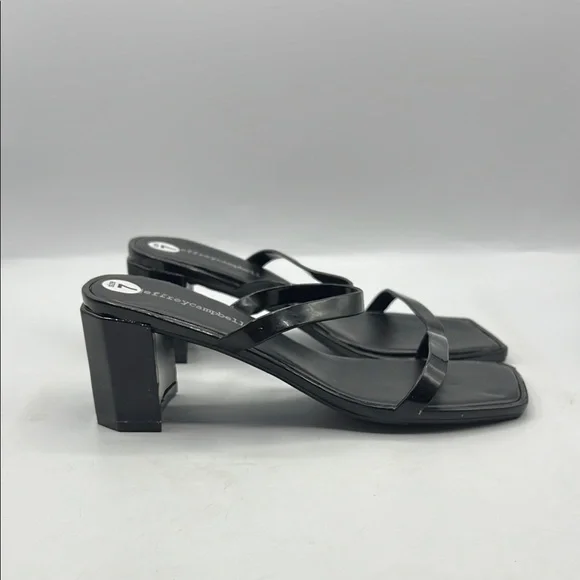 Jeffrey Campbell Sz 7 JAMM-3‎ Jelly Slide Sandal Black Chunky Heel Sandals NEW - Picture 6 of 13